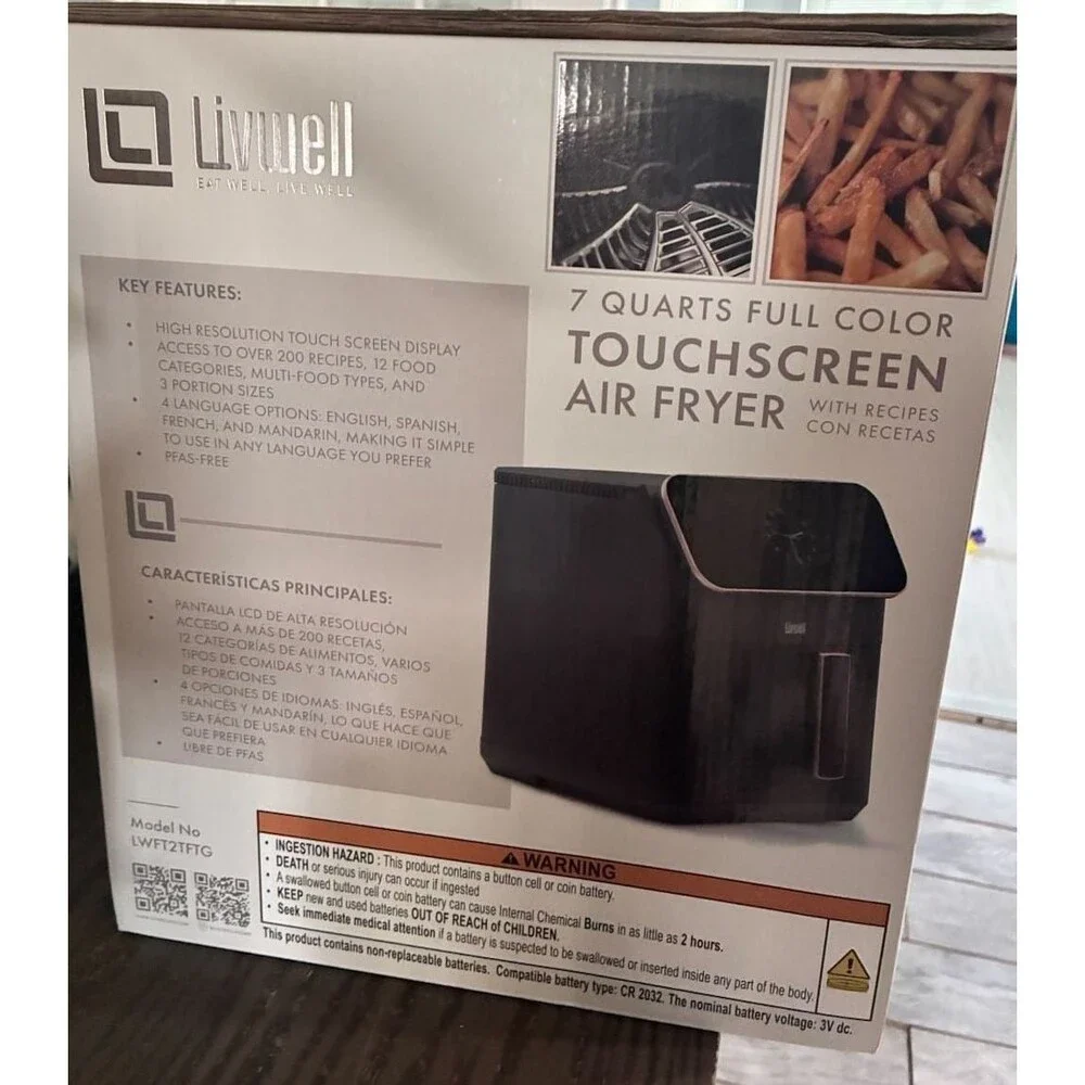Livwell 7 Quart Full Color Touchscreen Air Fryer Model LWFT2TFTG